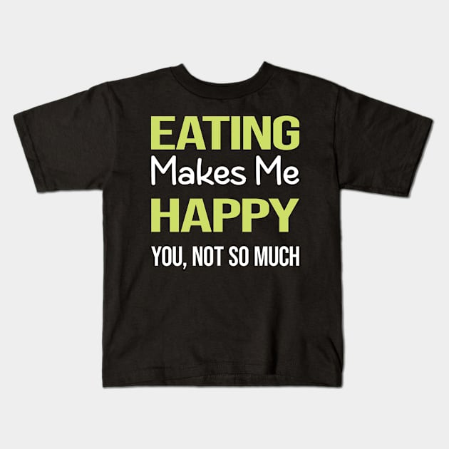 Funny Happy Eating Kids T-Shirt by symptomovertake